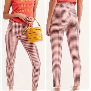 Free People Red Gingham Pant
